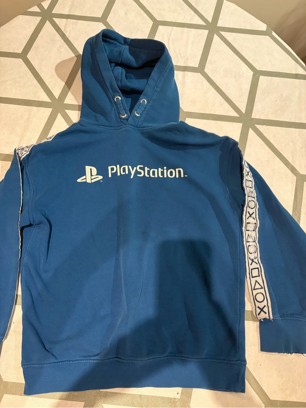 3/15$ Sony Blue Logo Hoodie with Icon Tape Sleeve